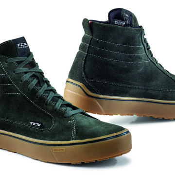 Ghete Moto TCX Street 3 WP Green/ Brown