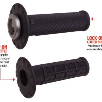 MANSOANE ODI Half Waffle Universal Lock-On Grip Set Black/Black