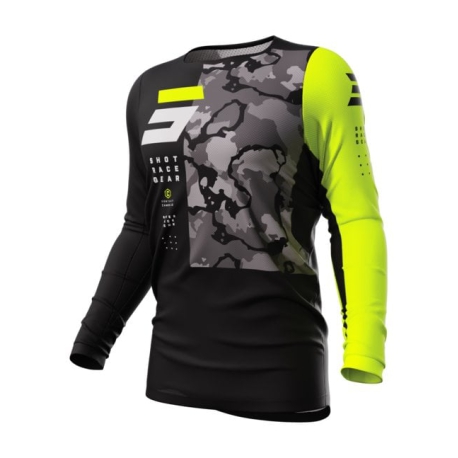 TRICOU ENDURO SHOT Contact Camo 2.0 Neon/ Yellow